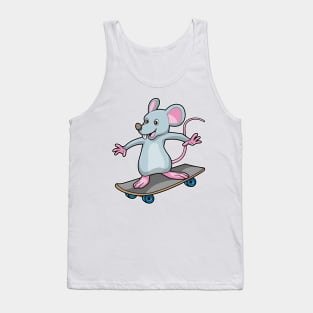 Mouse as Skater with Skateboard Tank Top